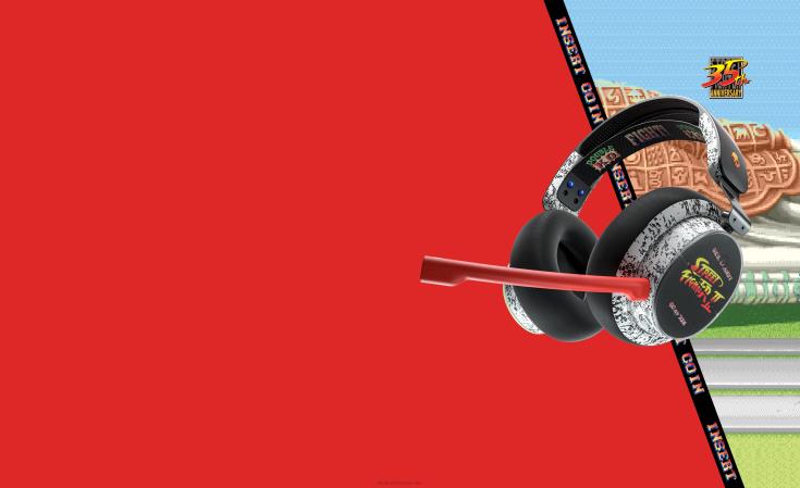 skullcandy x street fighter plyr trådløst spillhodesett med flere plattformerSkullcandy 8B2NF69 gatekjemper