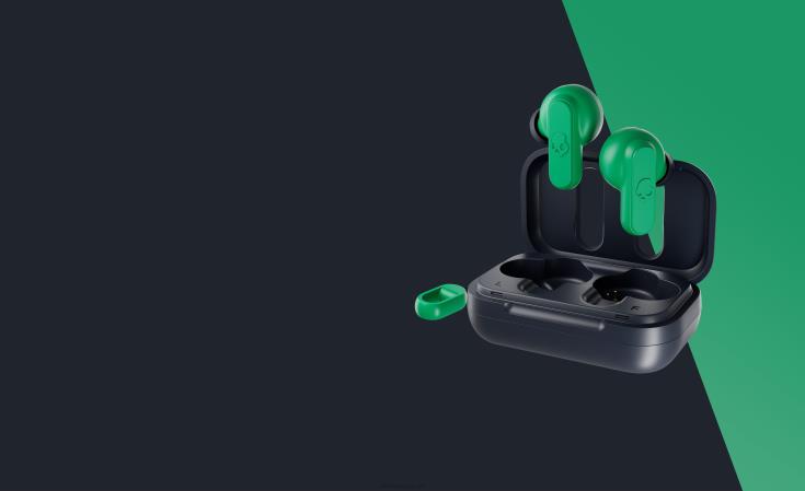 mini mektige finnbare dime 2 ekte trådløse ørepropperSkullcandy 8B2NF29 mørkeblå/grønn