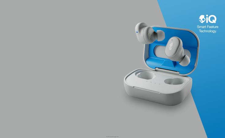 oppgraderbare tech førsteklasses lyd sliper ekte trådløse ørepropperSkullcandy 8B2NF10 lys grå/blå