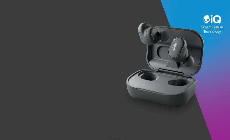 oppgraderbare tech førsteklasses lyd sliper ekte trådløse ørepropperSkullcandy 8B2NF11 kjølig grå