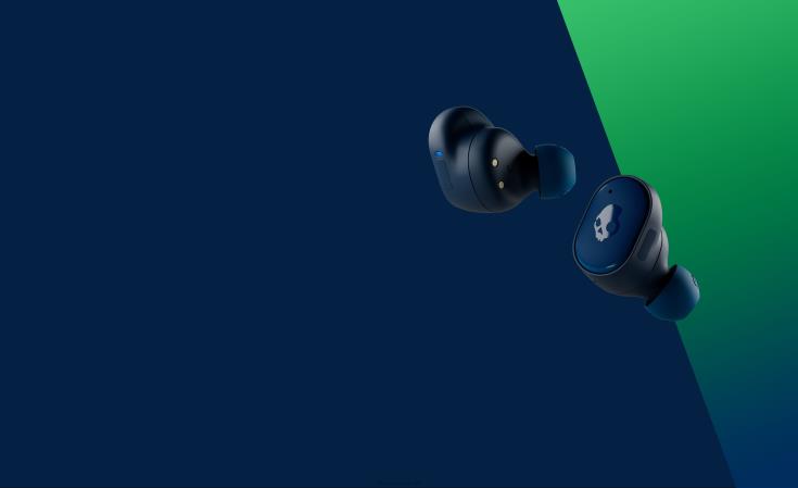 oppgraderbare tech førsteklasses lyd sliper ekte trådløse ørepropperSkullcandy 8B2NF12 mørkeblå/grønn
