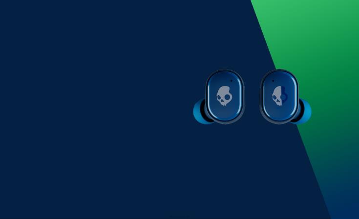 oppgraderbare tech førsteklasses lyd sliper ekte trådløse ørepropperSkullcandy 8B2NF12 mørkeblå/grønn