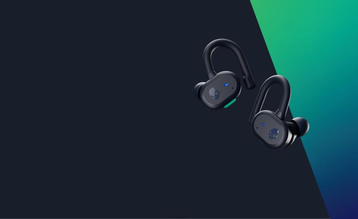 oppgraderbare tech sikker passform push aktive ekte trådløse ørepropperSkullcandy 8B2NF13 mørkeblå/grønn