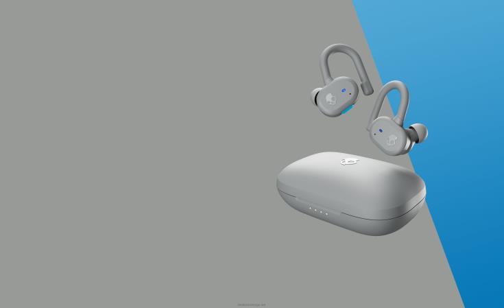 oppgraderbare tech sikker passform push aktive ekte trådløse ørepropperSkullcandy 8B2NF14 lys grå/blå