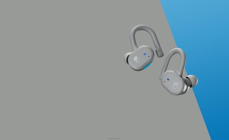 oppgraderbare tech sikker passform push aktive ekte trådløse ørepropperSkullcandy 8B2NF14 lys grå/blå