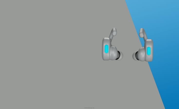 oppgraderbare tech sikker passform push aktive ekte trådløse ørepropperSkullcandy 8B2NF14 lys grå/blå