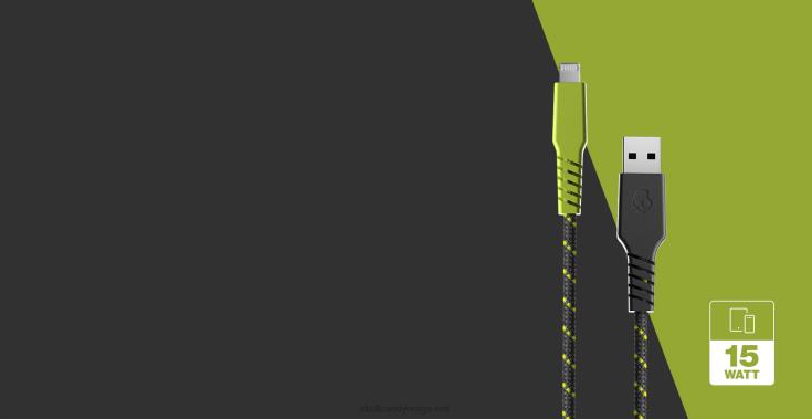 din vei til strømlinje+ flettet ladekabelSkullcandy 8B2NF45 kjølig grå/gul