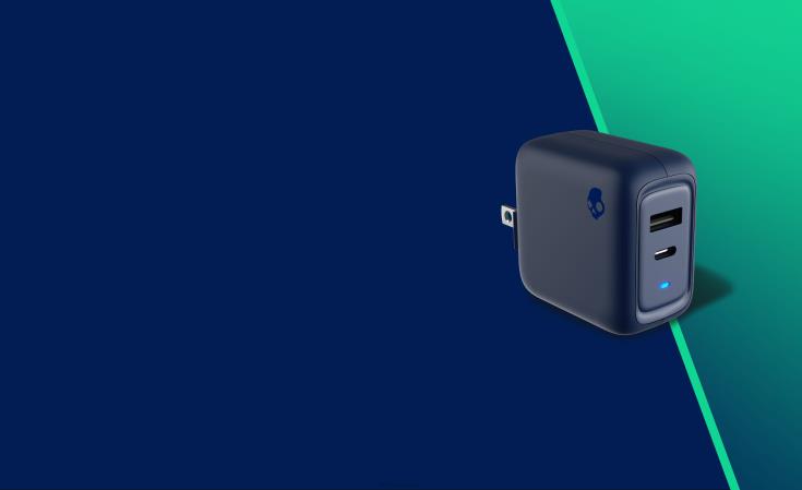 få din power fix raskere fikse rapid g max usb-a og usb-c adapterSkullcandy 8B2NF36 mørkeblå/grønn
